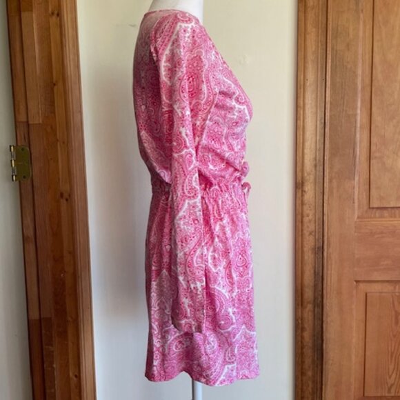 RALPH LAUREN Girls Pink Paisley Long Sleeve Dress Elastic Waist L 12-14 - Picture 10 of 16